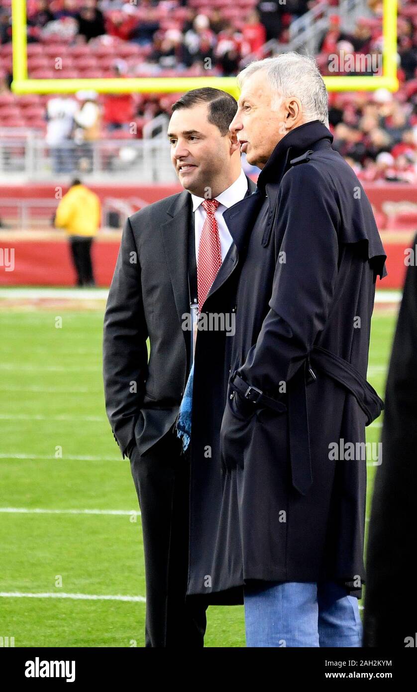 Owner Jed York of the San Francisco 49ers stands on the field