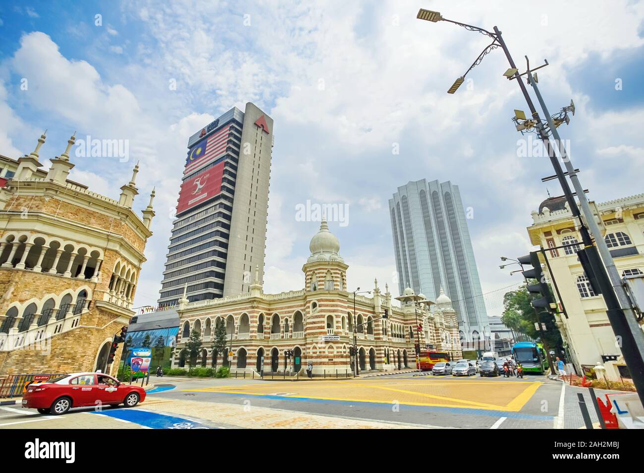 Kuala Lumpur, Malaysia - November 7, 2019: In front of the National Textile Museum, Kuala Lumpur City, Malaysia. The Beautiful building is close to th Stock Photo