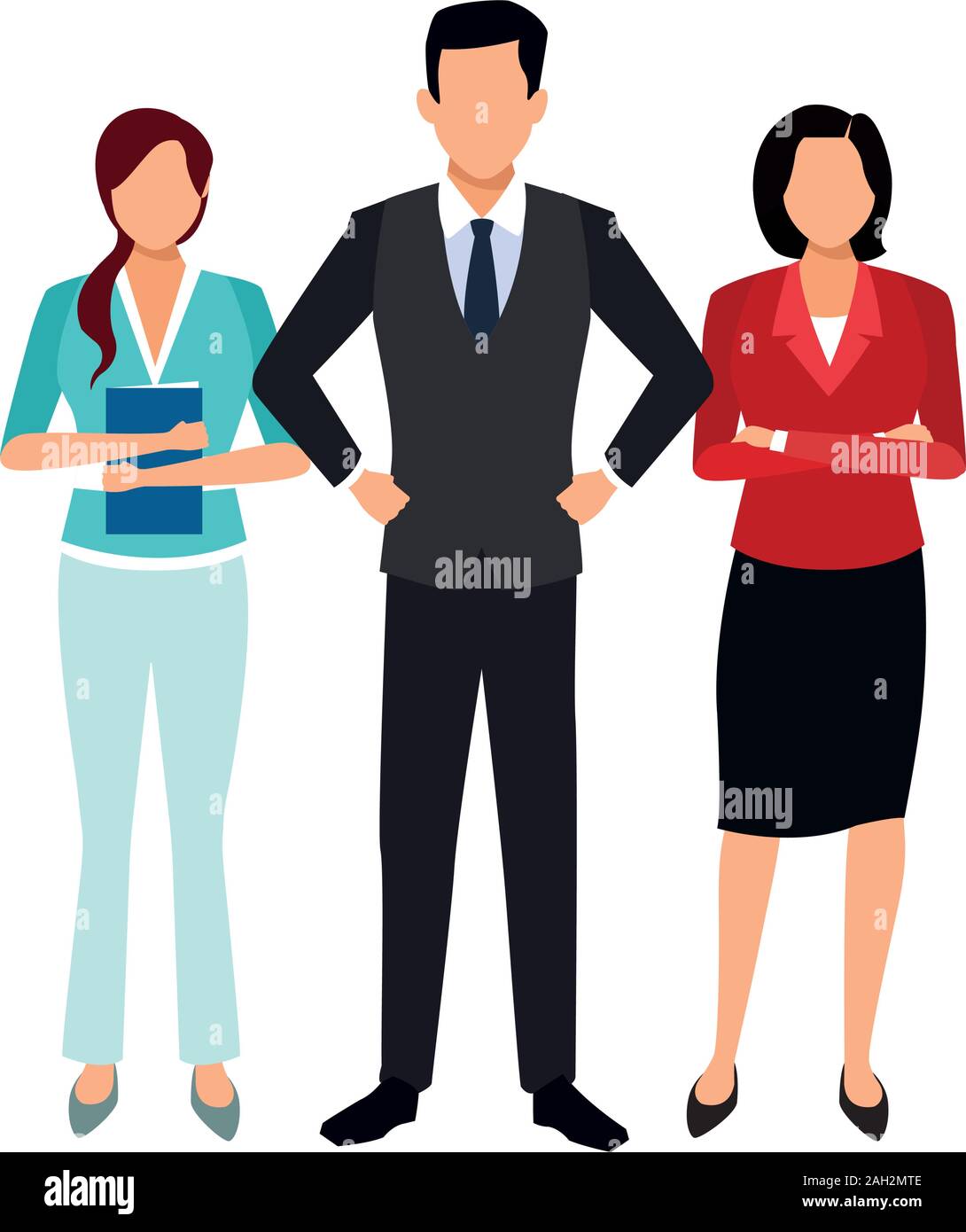 avatar businesswomen and businessman standing icon Stock Vector Image ...