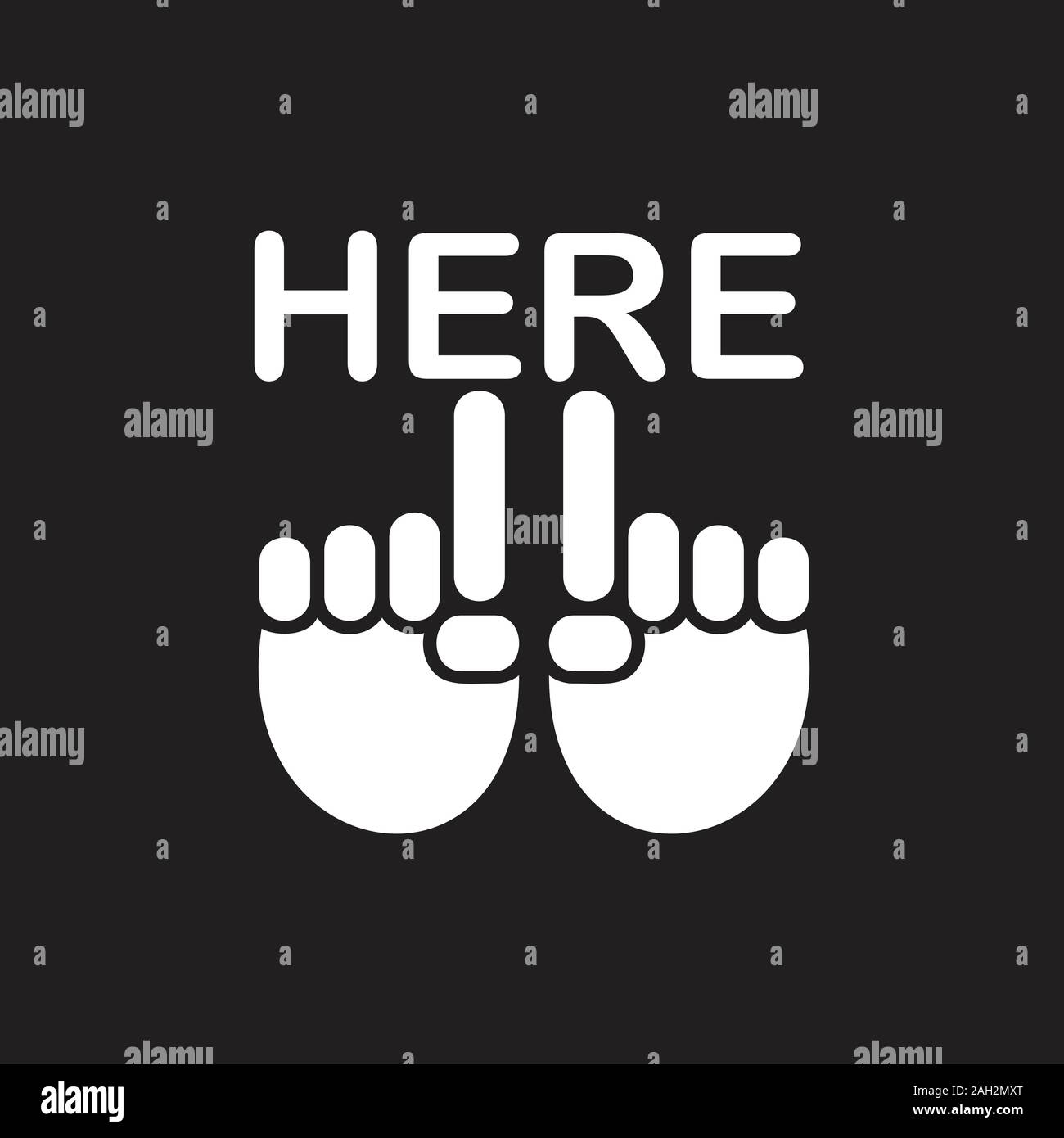 pointing arrow here simple geometric hand symbol vector Stock Vector