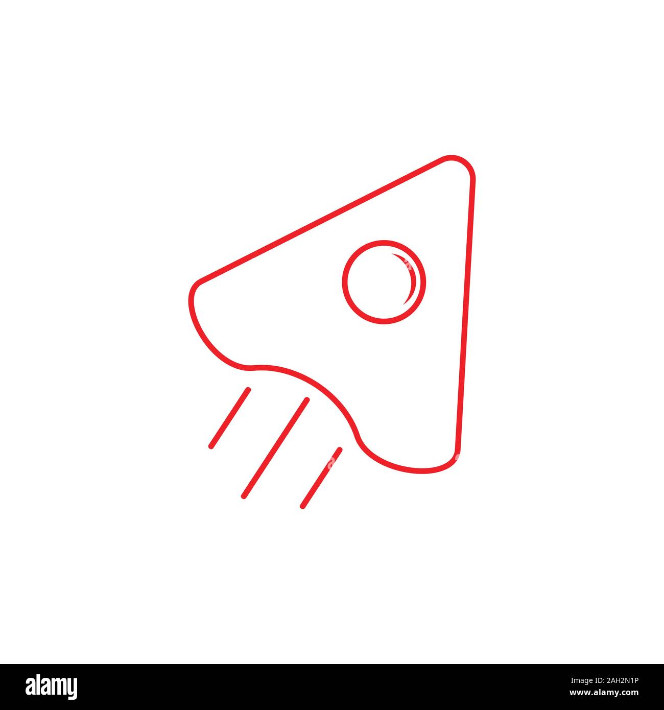 cute space ship thin line logo vector Stock Vector