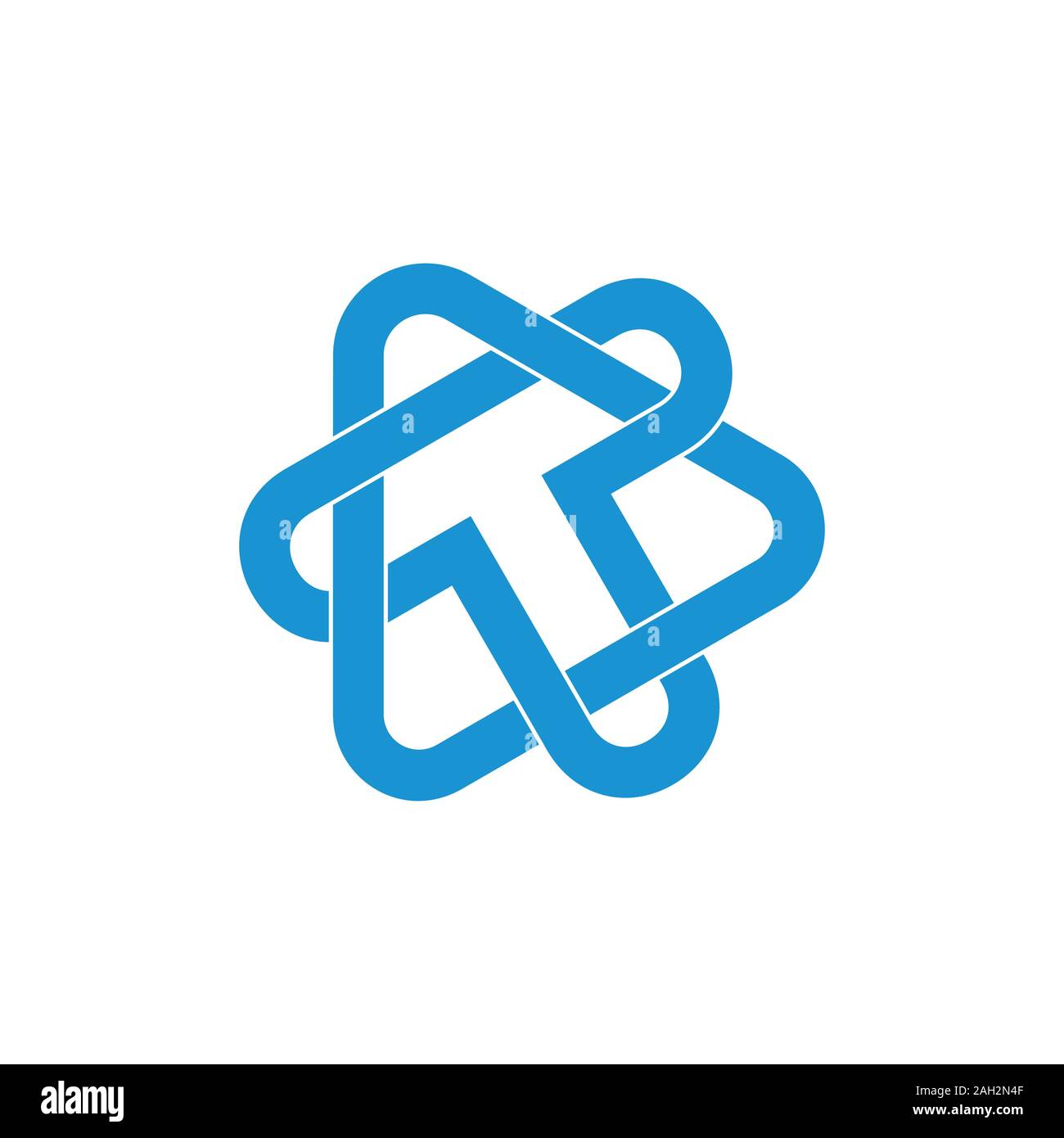 letter t triangle linked overlap logo vector Stock Vector