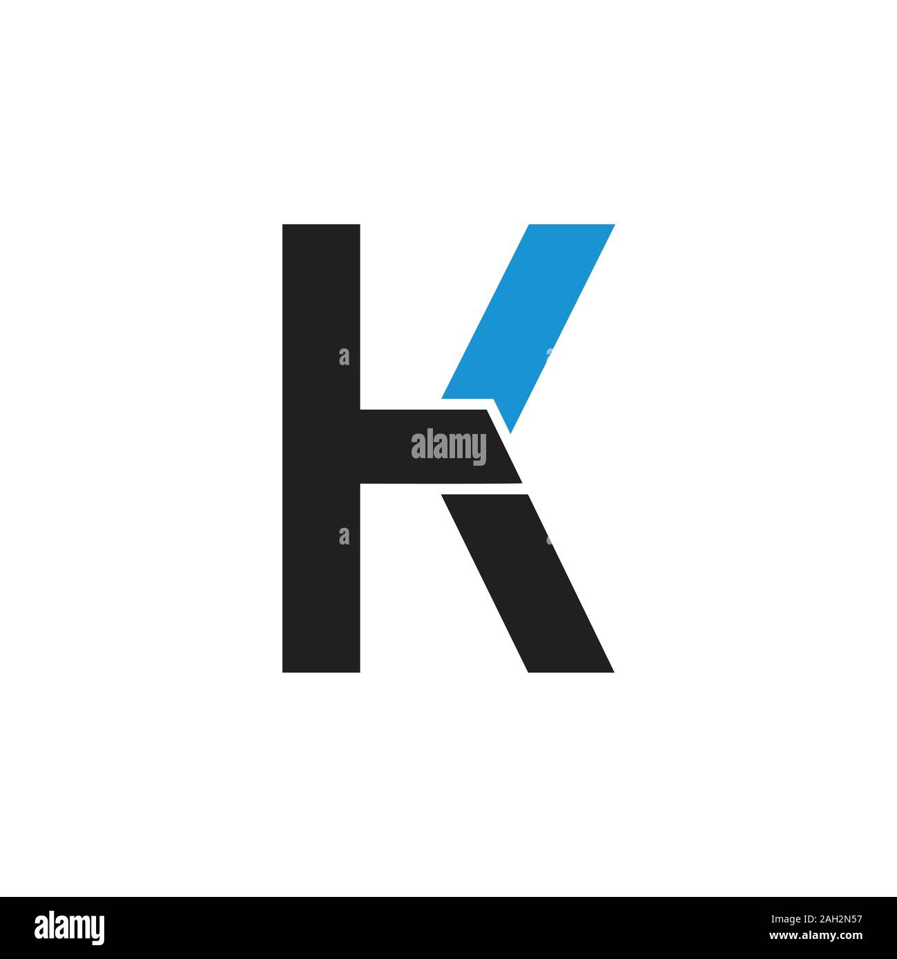 letter kh simple geometric line logo vector Stock Vector