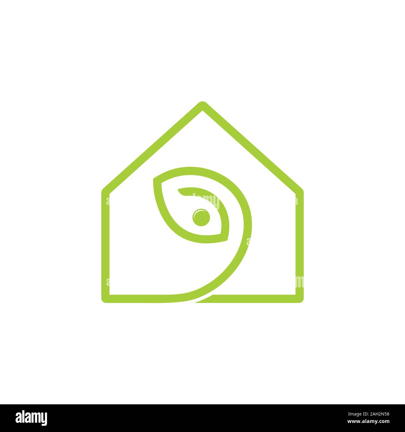 leaf home simple geometric line nature logo vector Stock Vector