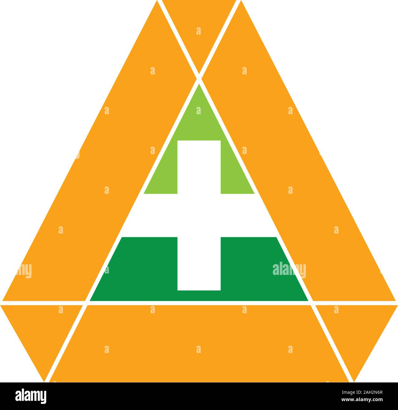 triangle geometric plus medical logo vector Stock Vector Image & Art ...