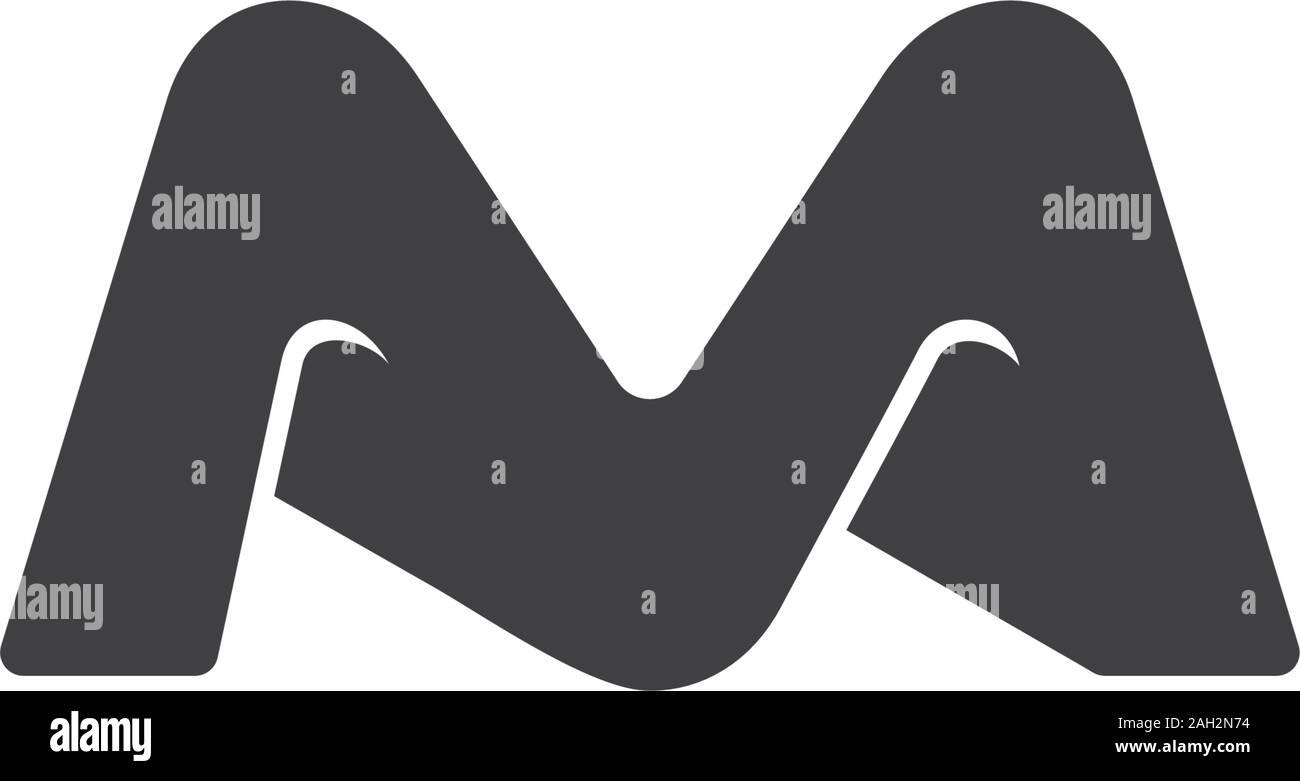 letter m 3d flat geometric logo vector Stock Vector