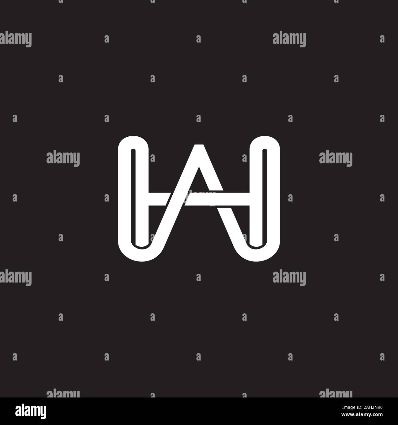letter wh simple linked geometric line logo vector Stock Vector Image ...