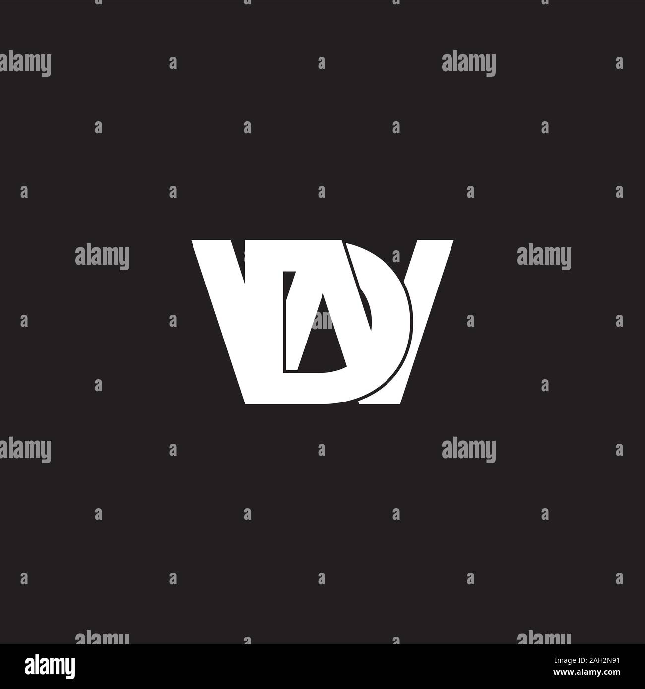 letter wd 3d flat geometric overlap logo vector Stock Vector
