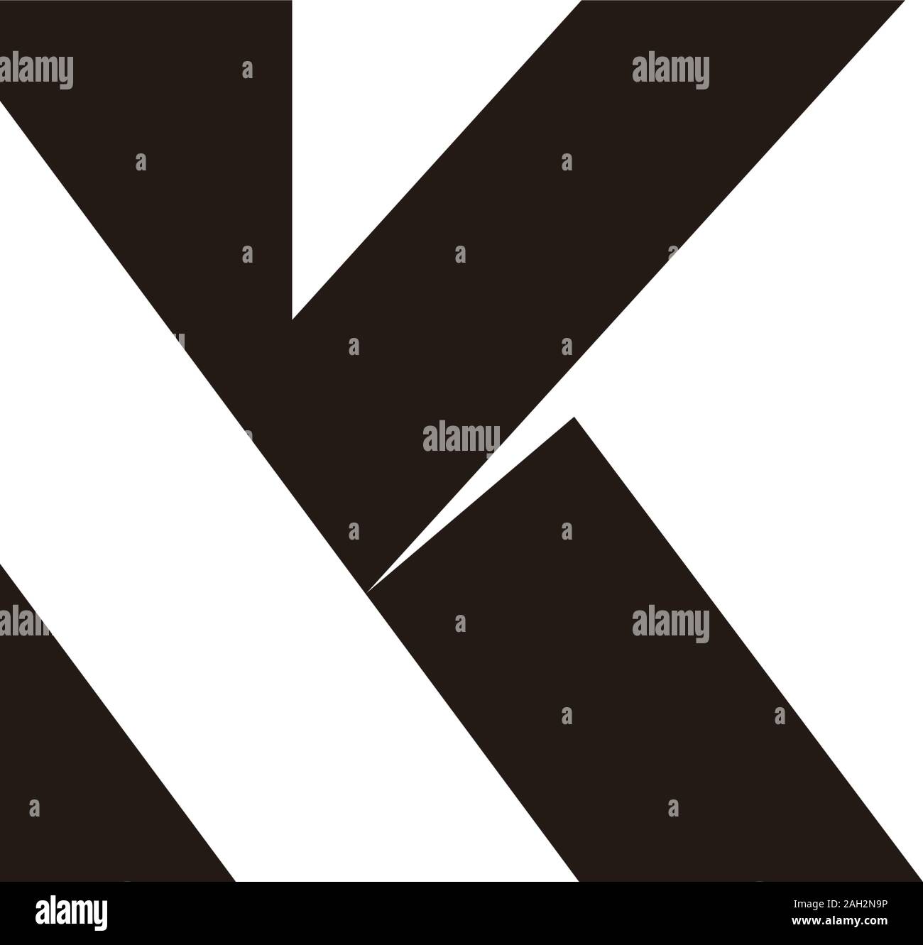 letter vk simple geometric arrow logo vector Stock Vector