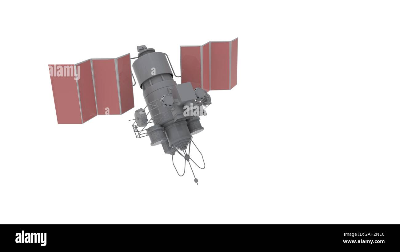 3d rendering of a satelite isolated on white background Stock Photo - Alamy