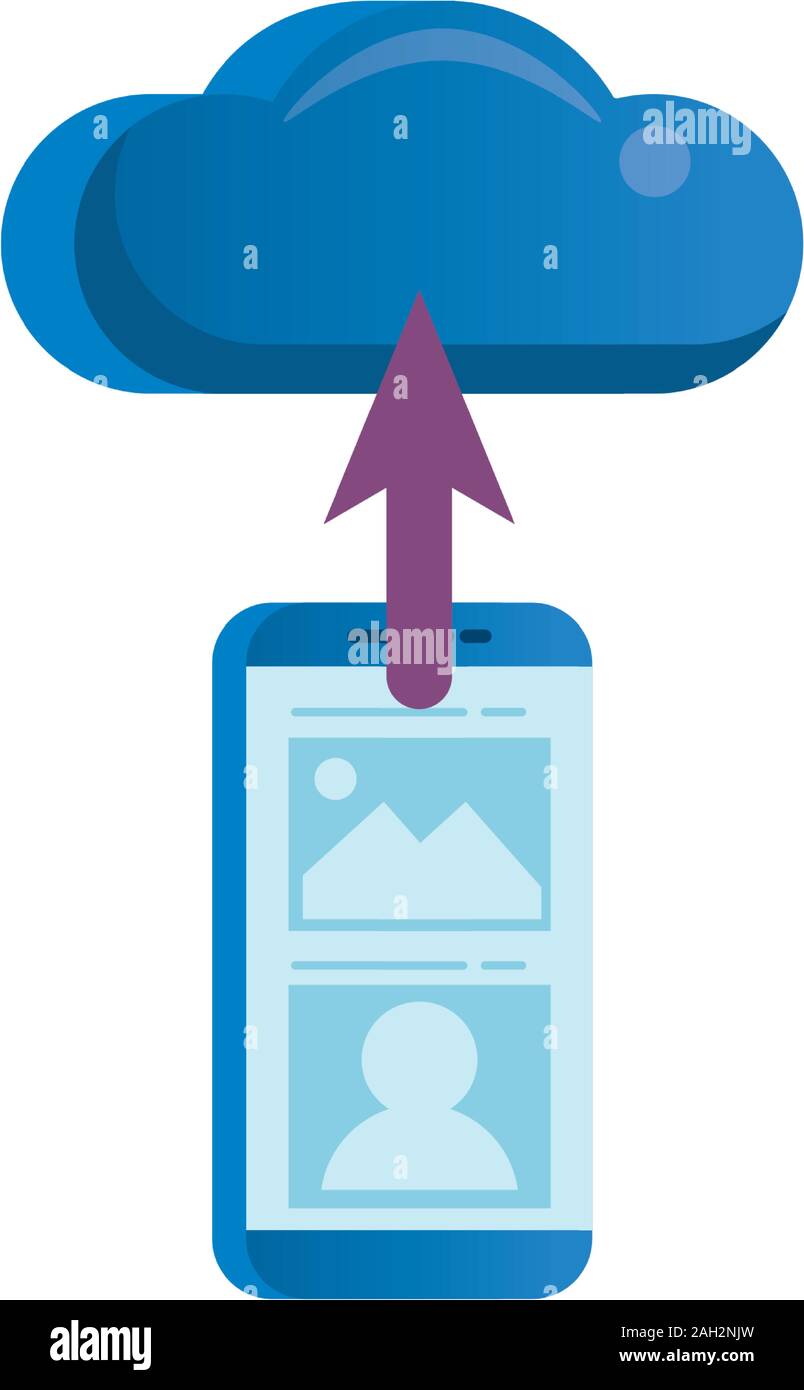 smartphone electronic with cloud computing Stock Vector