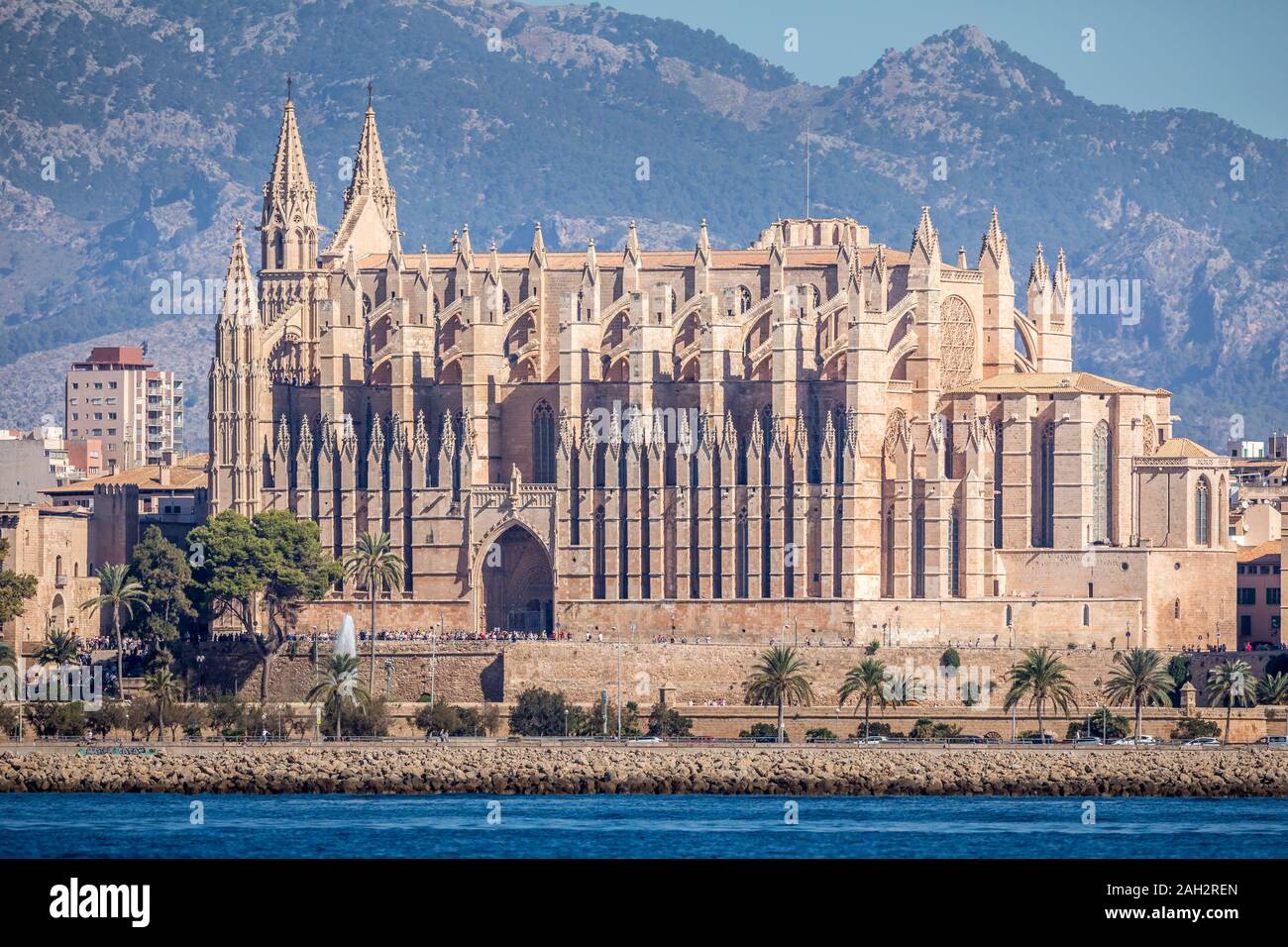 view of the cathedral of Palma, Mallorca, Spain Stock Photo
