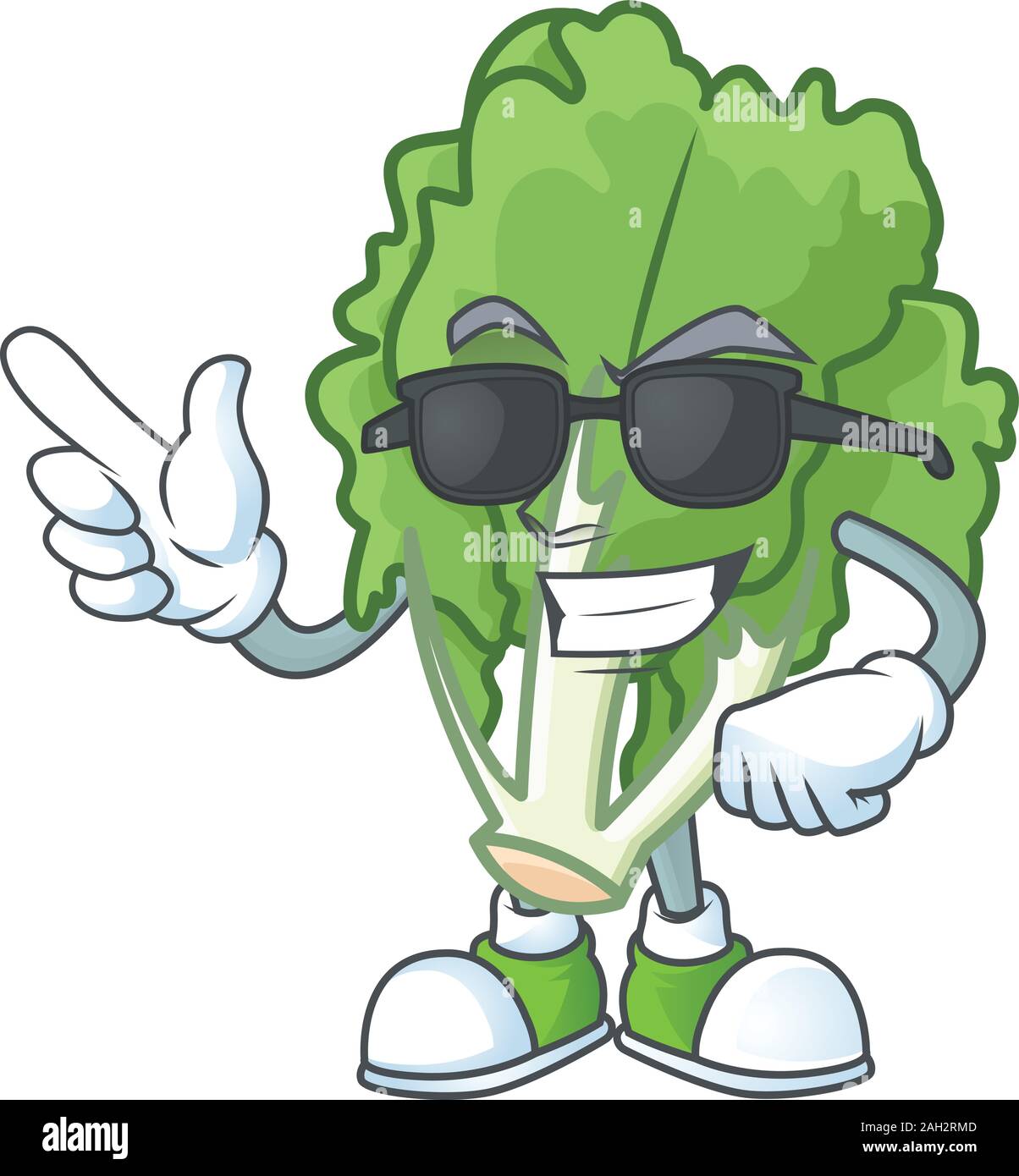 Cool and cool endive character wearing black glasses Stock Vector Image ...