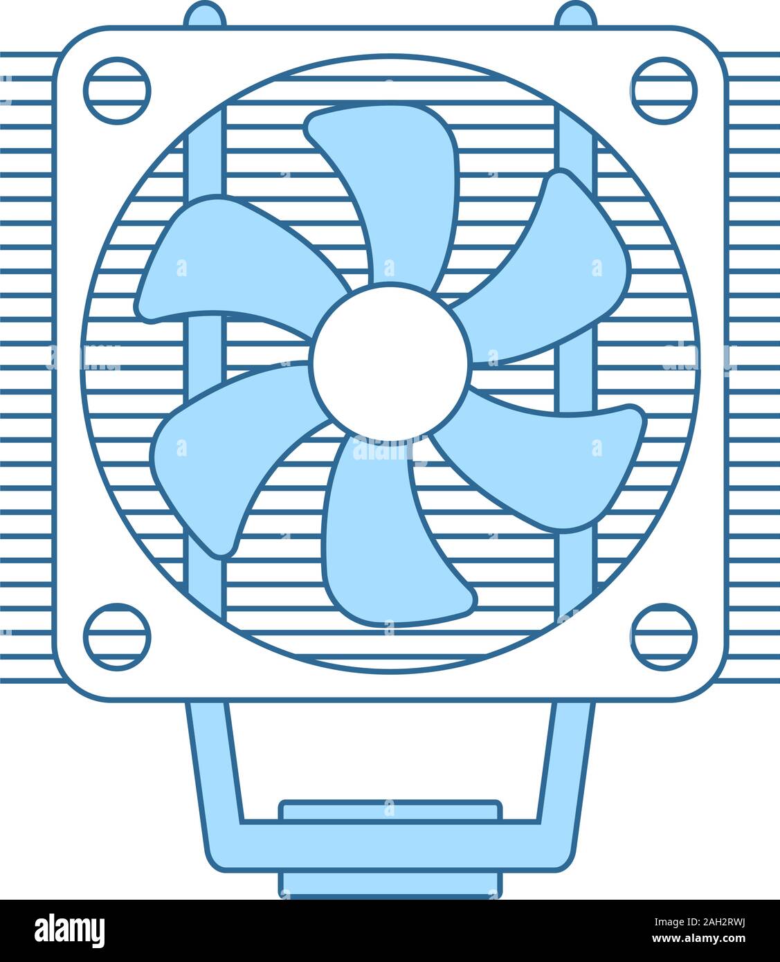 CPU Fan Icon. Thin Line With Blue Fill Design. Vector Illustration Stock  Vector Image & Art - Alamy