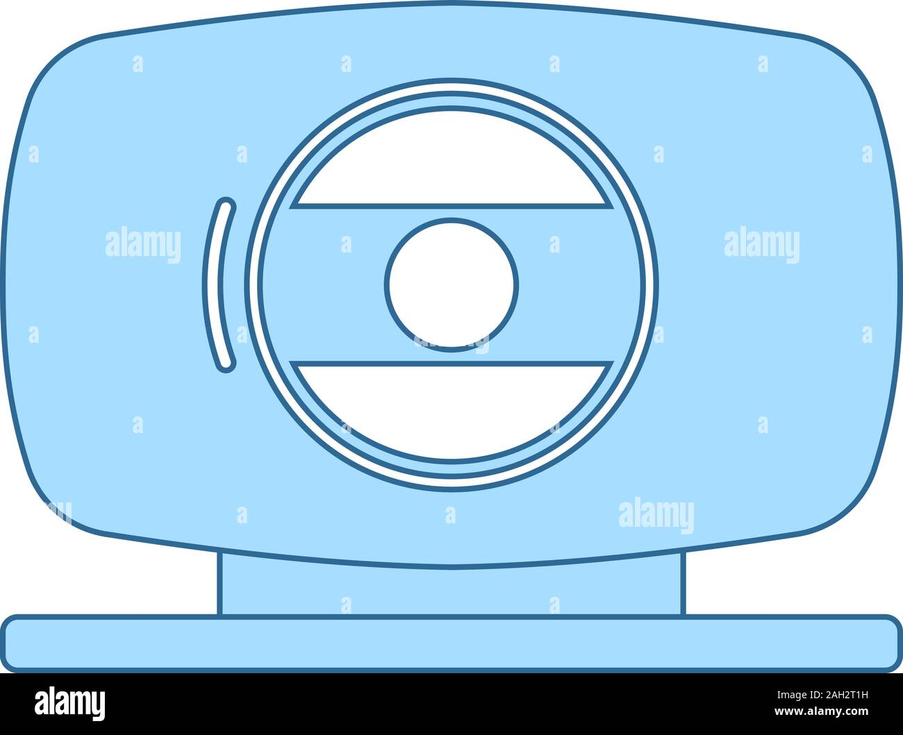 Webcam Icon. Thin Line With Blue Fill Design. Vector Illustration. Stock Vector