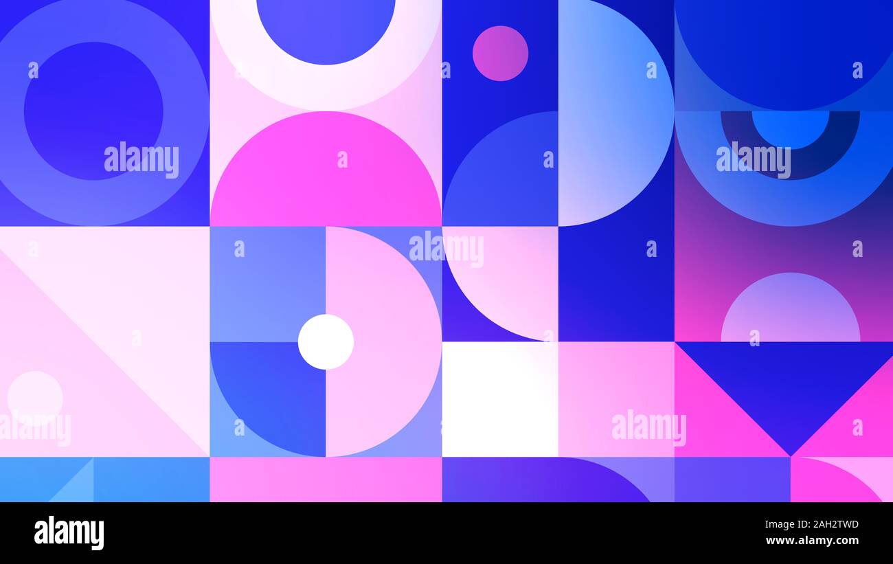 Abstract image with blue and pink geometric pattern Stock Photo