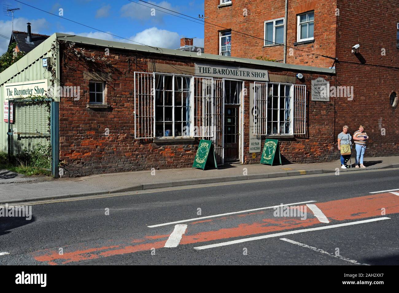 The Barometer Shop, Leominster, Herefordshire, a well known landmark in this popular antiques town. Stock Photo