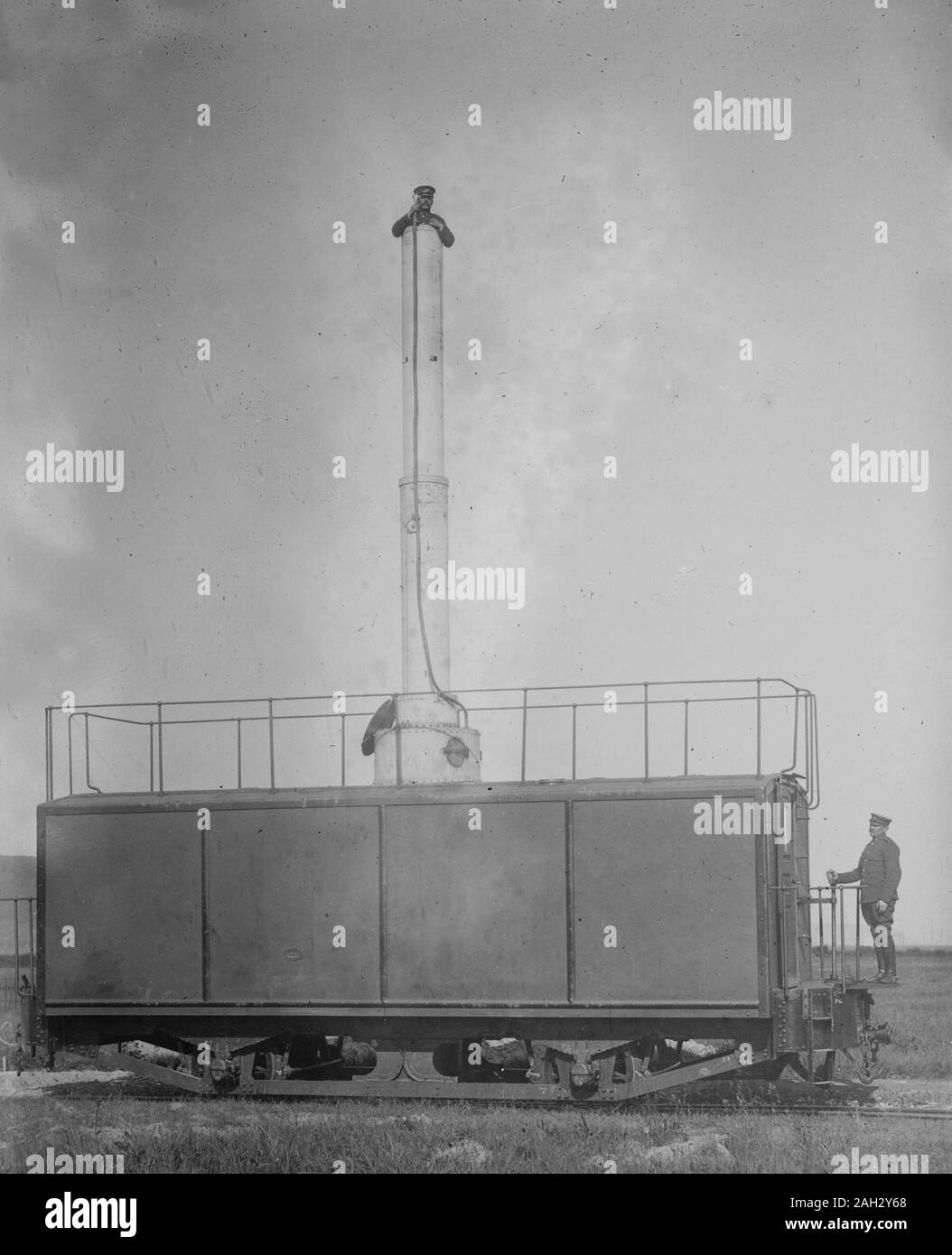 Schneider Coast Defense Train (observation car) ca. May 1914 Stock Photo