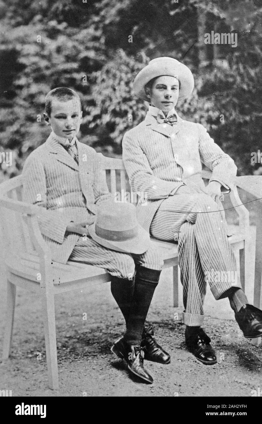 Crown Prince of Thurn & Taxis and Prince Carl August ca. 1910-1915 Stock Photo