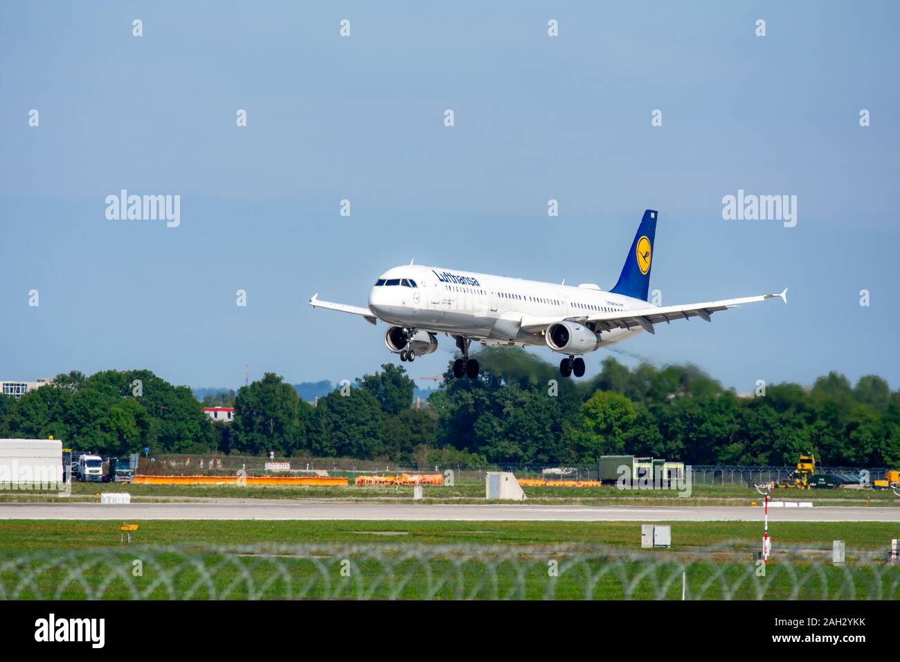 MUNICH, GERMANY SEPTEMBER 11 Aribus plane from Lufthansa ariline
