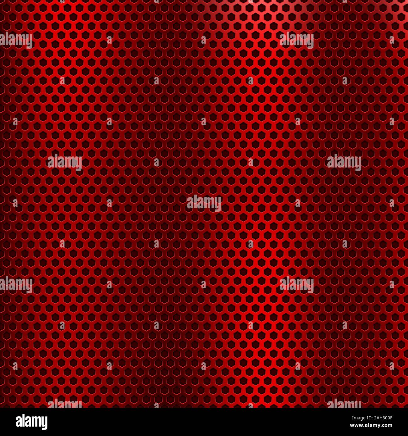 Red metal steel perforated background Stock Vector