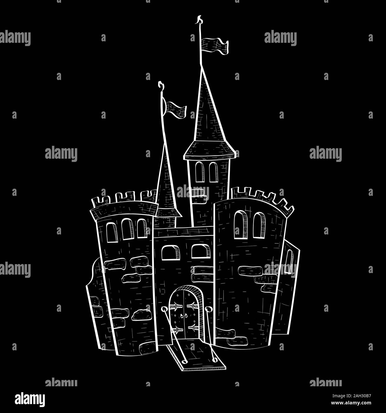 Castle background Black and White Stock Photos & Images - Alamy