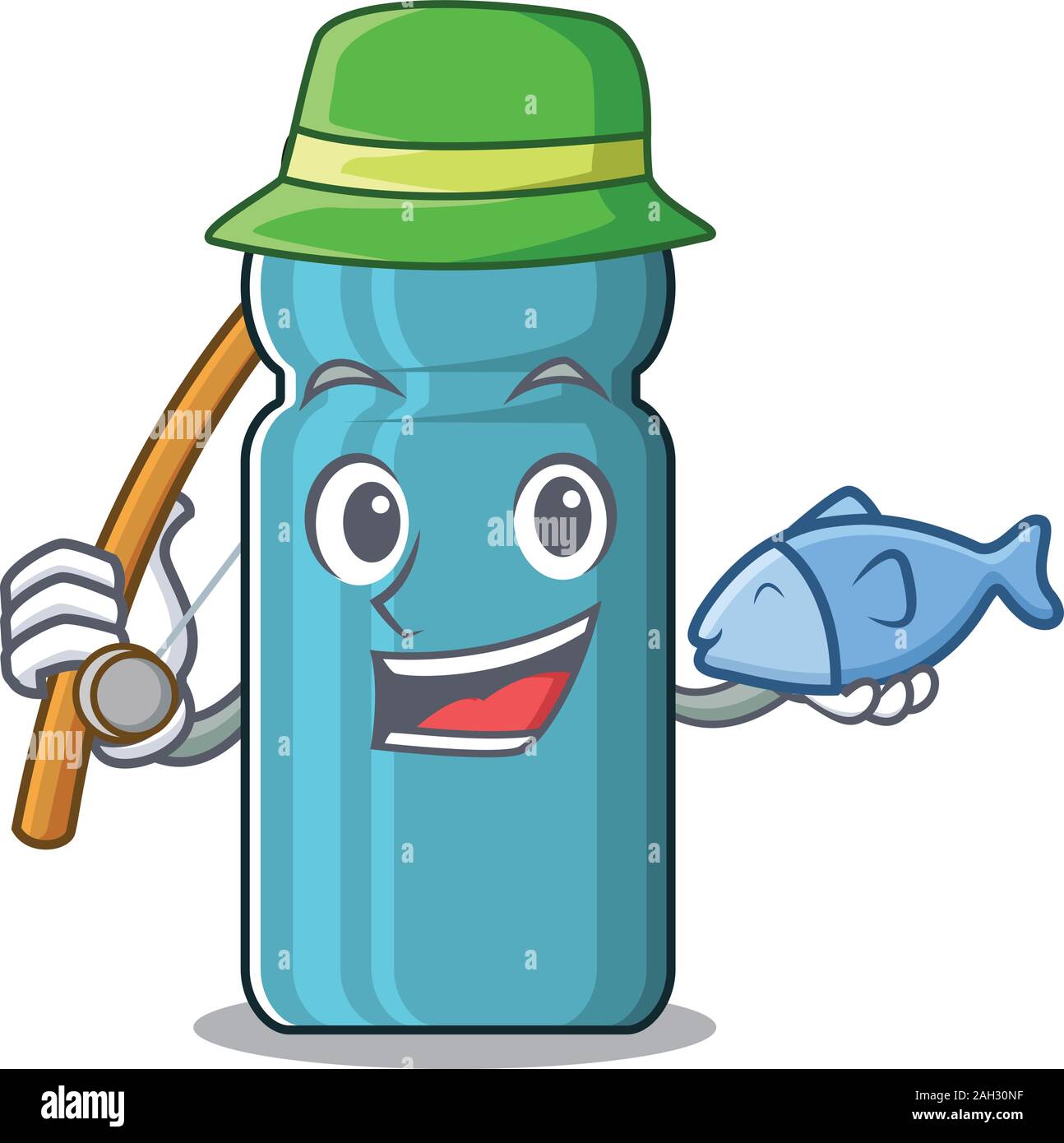 Funny face water bottle scroll mascot design Vector Image