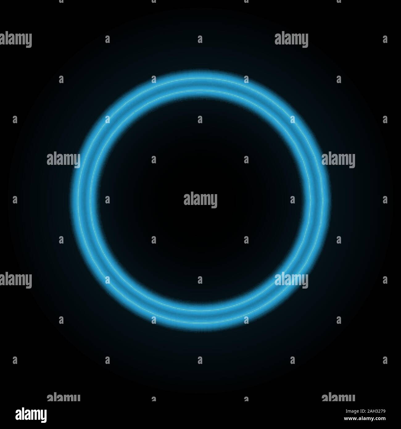 blue neon circle on black background. Illustration for design and ...
