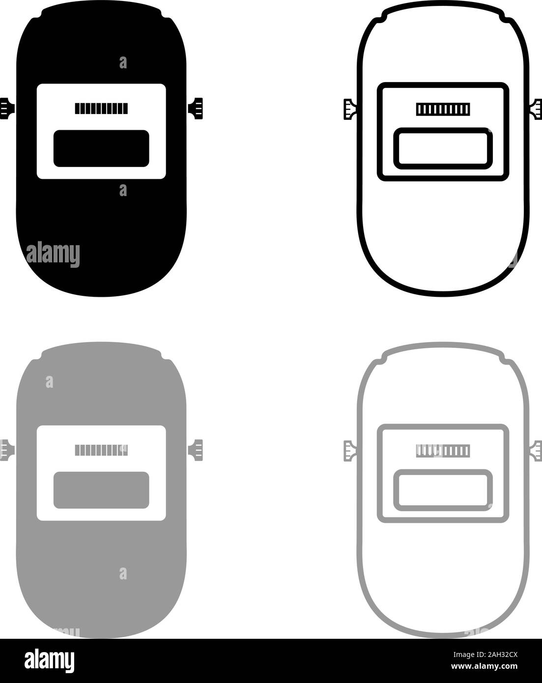 Welding mask Welder face shield Individual protection icon outline set