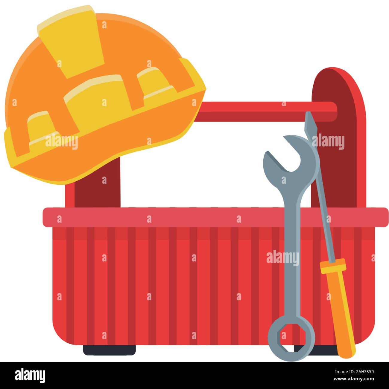 tools box and safety helmet, colorful design Stock Vector Image & Art