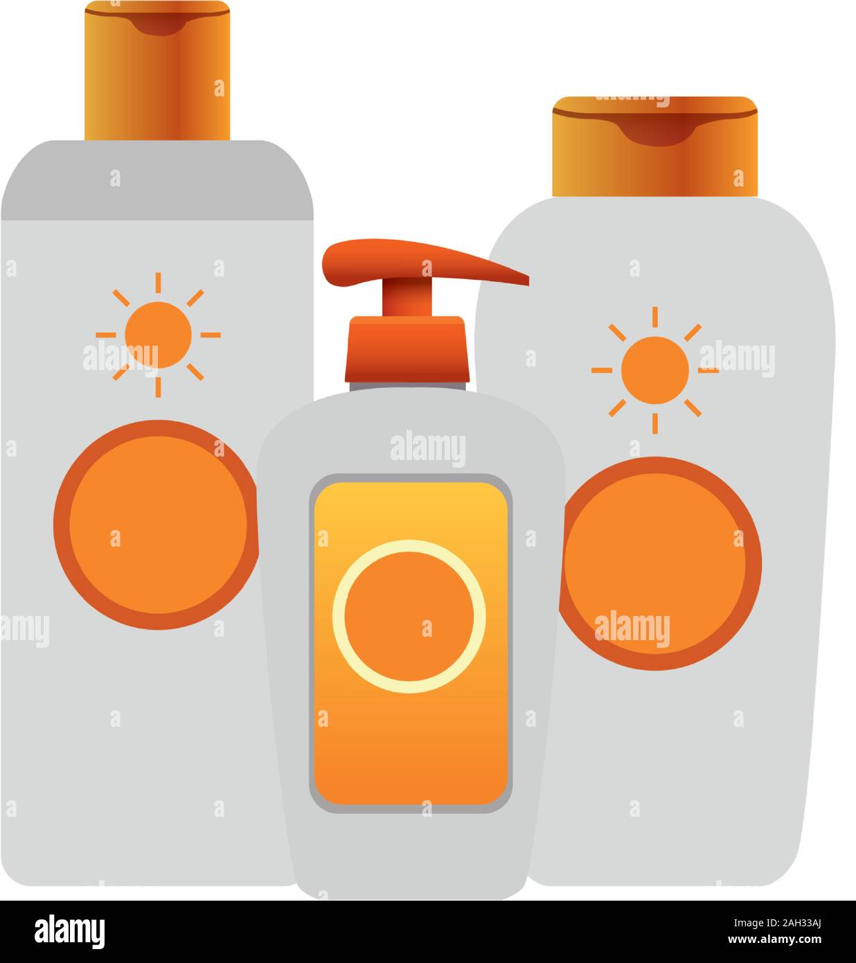 sunscreens bottles icon, colorful design Stock Vector