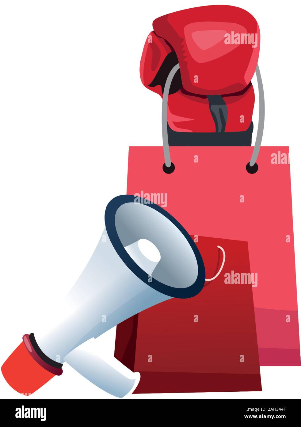 shopping bag and megaphone Stock Vector Image & Art Alamy