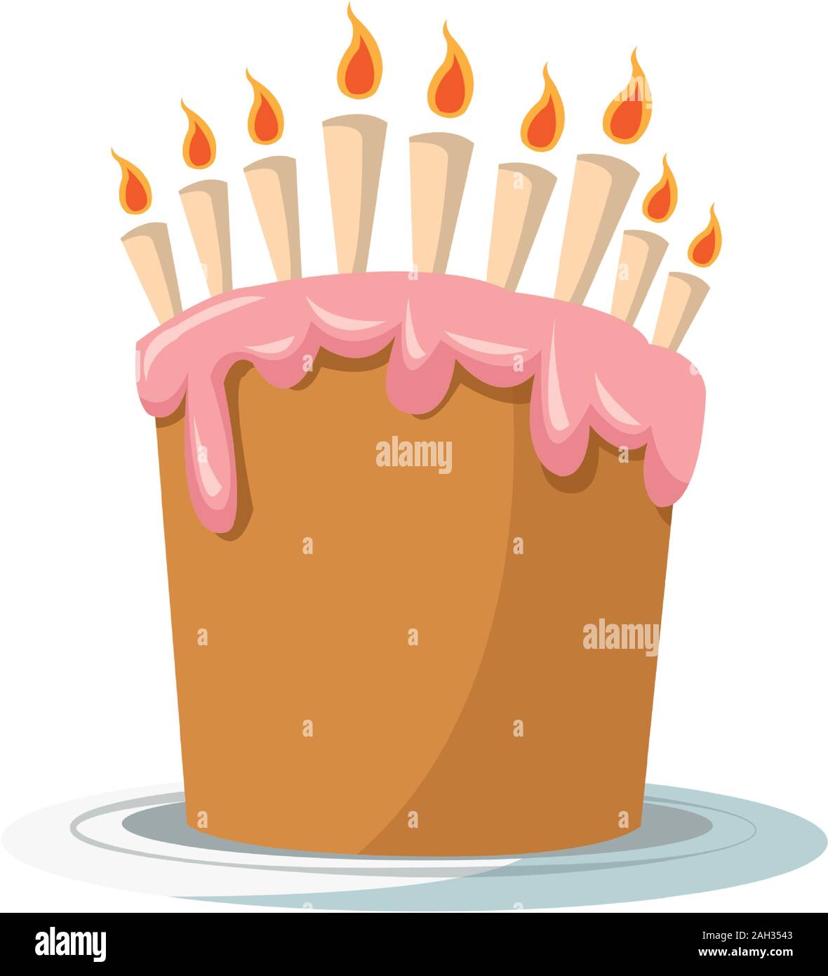 sweet birthday cake with candles icon Stock Vector Image & Art - Alamy