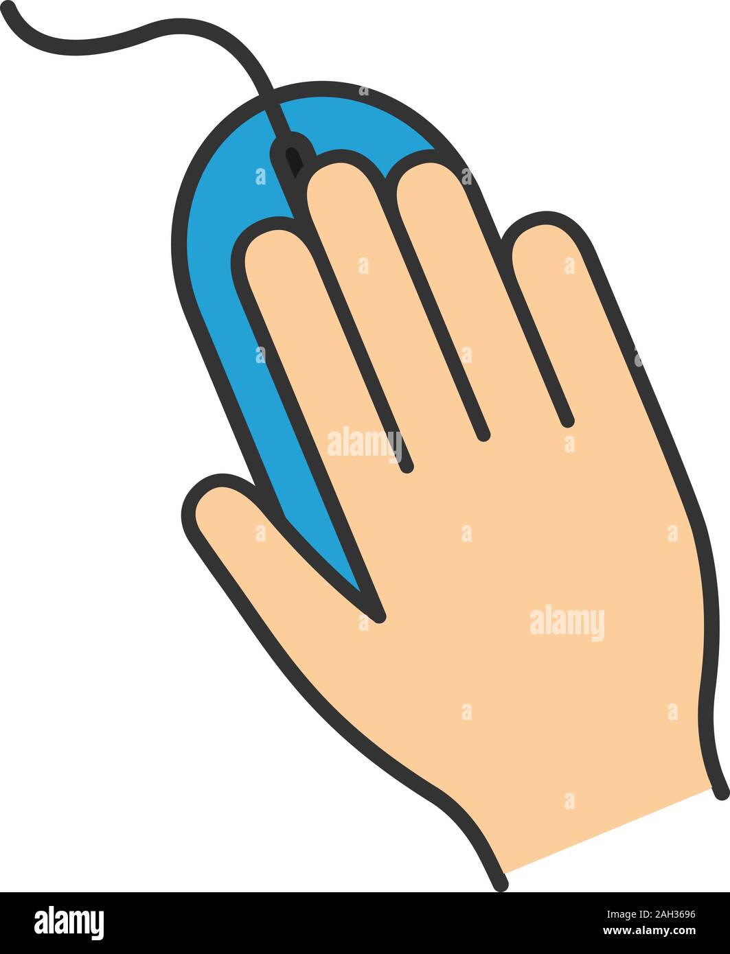 Computer mouse color icon. Click. Isolated vector illustration Stock