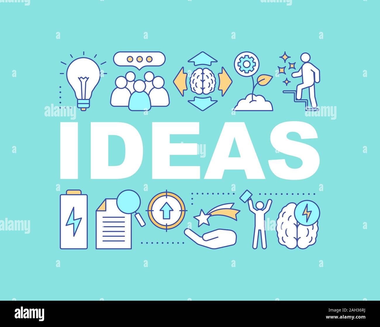 Ideas Generation Word Concepts Banner Creativity Isolated