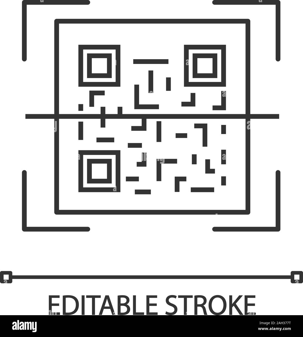 QR code scanner linear icon. Thin line illustration. Quick response code.  Matrix barcode scanning app. Contour symbol. Vector isolated outline  drawing Stock Vector Image & Art - Alamy