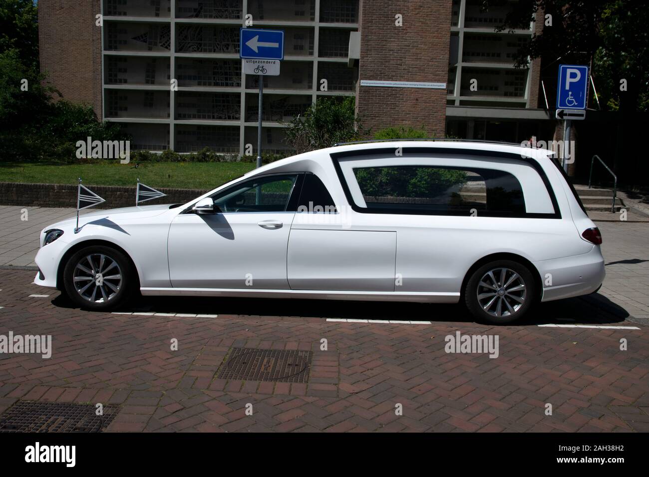 White Mercedes-Benz Funeral Car At Amsterdam The Netherlands 2019 Stock  Photo - Alamy