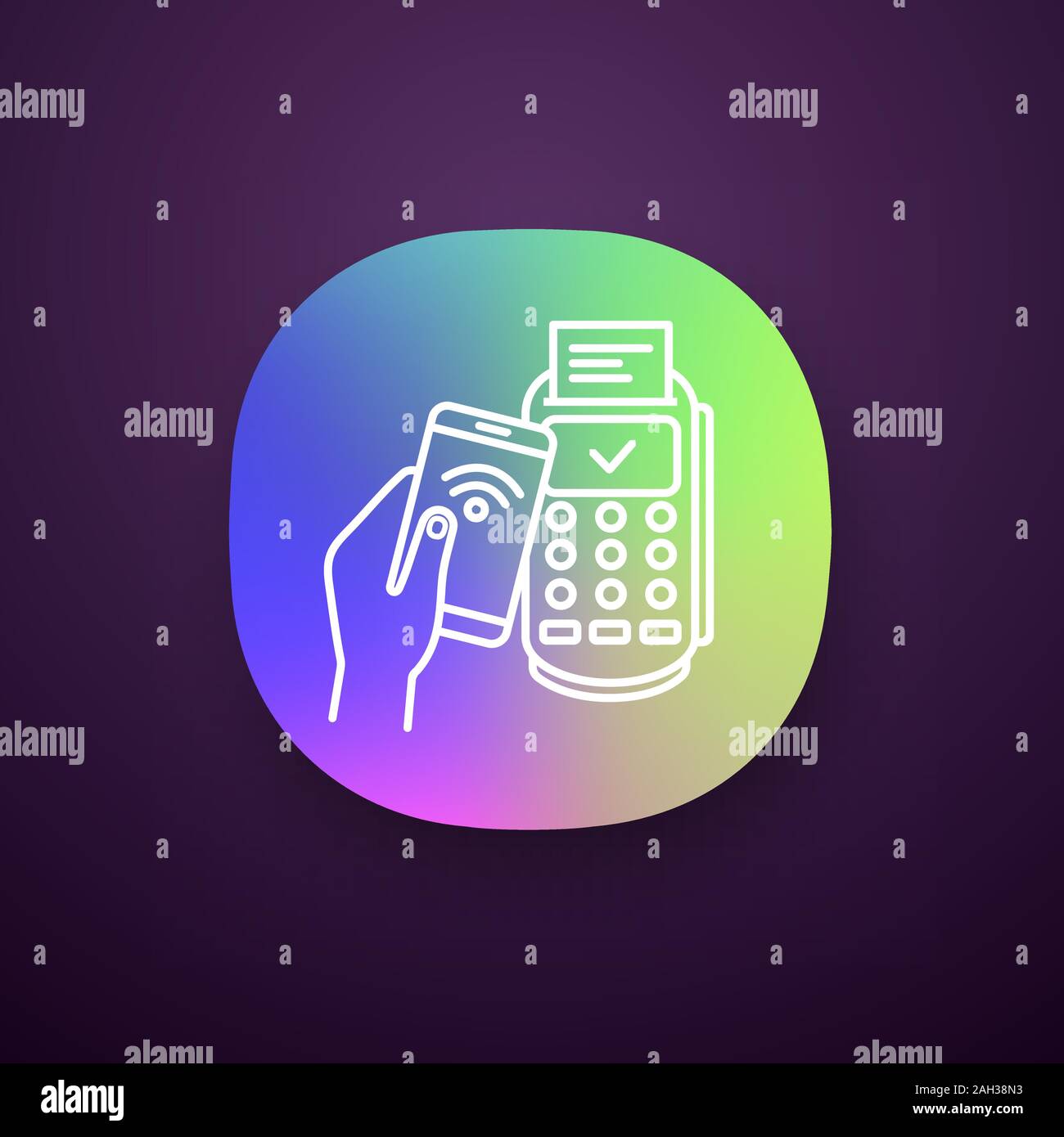 Successful NFC smartphone payment app icon. UI/UX user interface. NFC ...