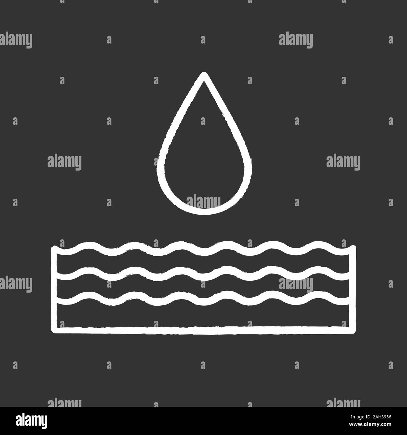 Water energy chalk icon. Hydropower. Hydroelectricity. Isolated vector chalkboard illustrations Stock Vector