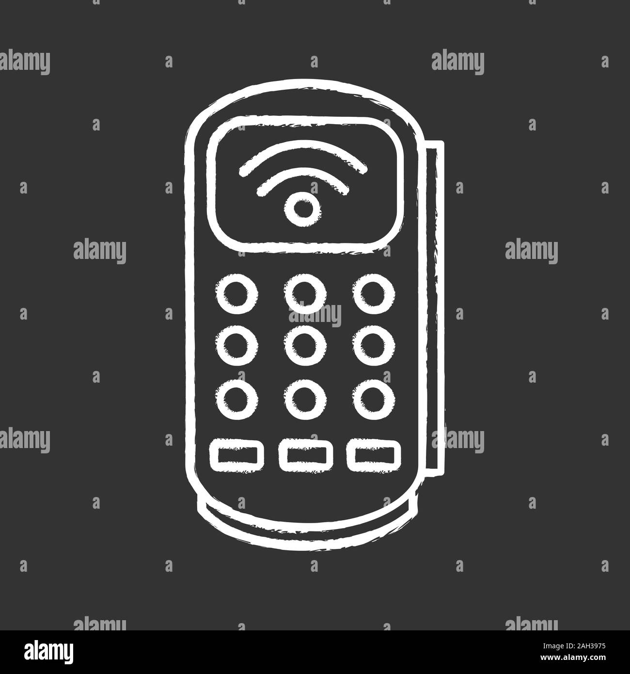 Payment terminal chalk icon. POS terminal. NFC payment. Contactless