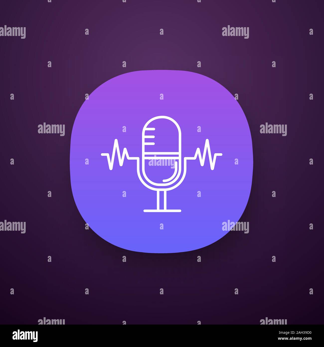 Speech recognition app icon. Voice command control. Microphone. Sound ...