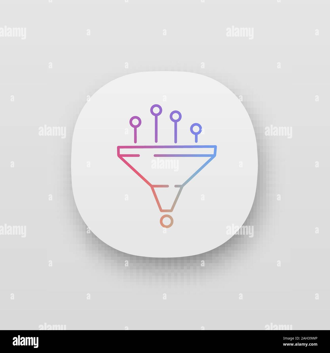 Data filtering and structuring system app icon. Machine learning ...