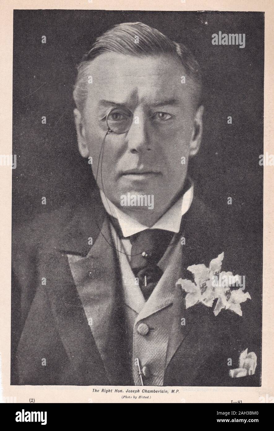 Portrait Of The Right Hon Joseph Chamberlain Mp Stock Photo Alamy