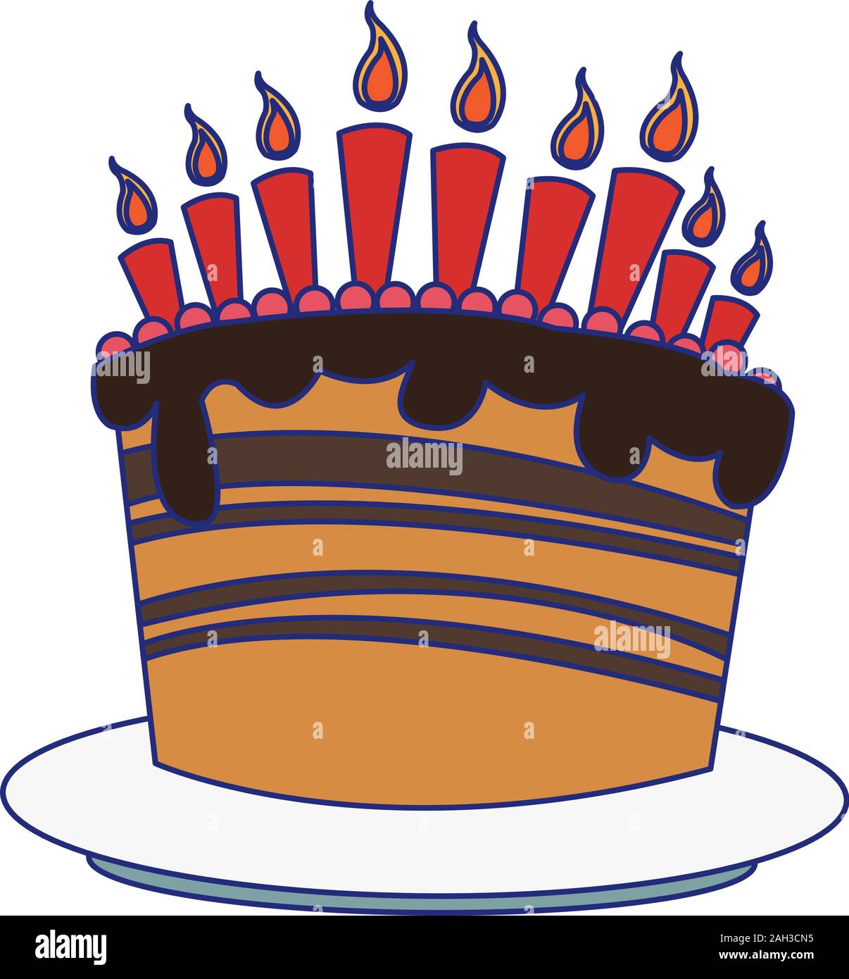 sweet birthday cake with candles icon Stock Vector Image & Art - Alamy