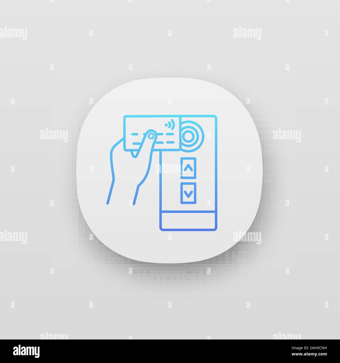 NFC credit card reader app icon. NFC public transport payment. UI/UX user  interface. Web or mobile application. RFID door elevator access control card  Stock Vector Image & Art - Alamy