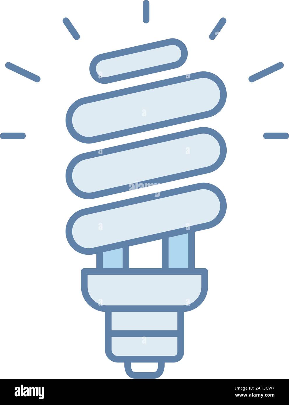 Energy saving light bulb color icon. Compact fluorescent lamp. Energy ...
