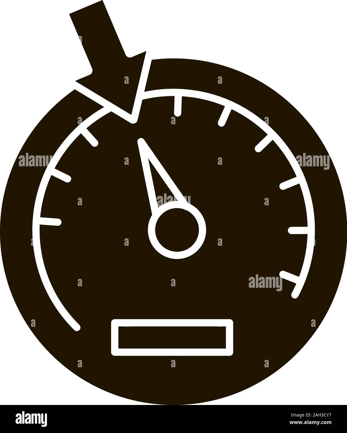 Speedometer glyph icon. Dashboard. Car instrument panel. Silhouette ...