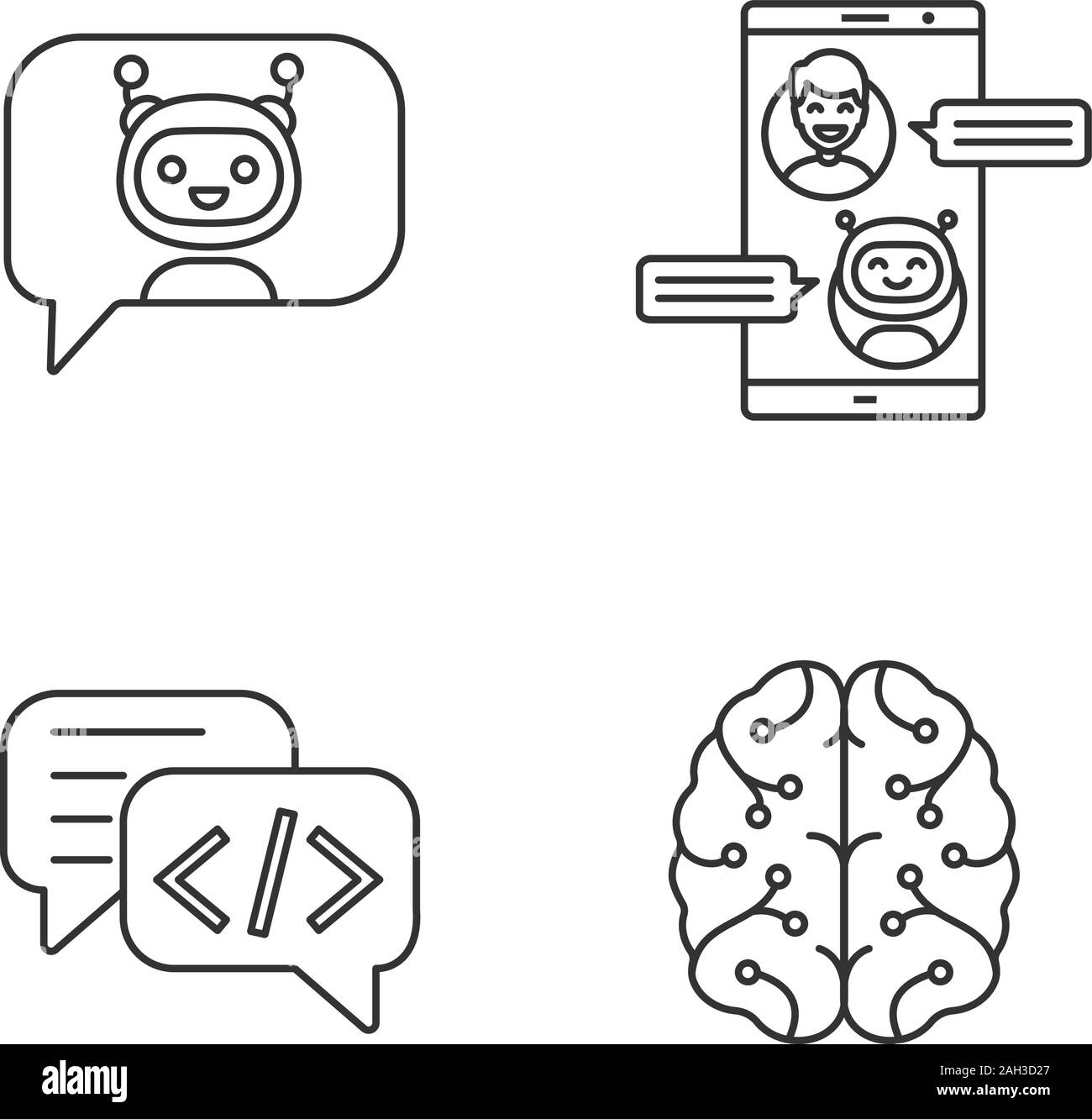 Chatbots Linear Icons Set Thin Line Contour Symbols Messenger Code And Chat Bots Neural Network Modern Robots Smartphone Chatterbots Isolated V Stock Vector Image Art Alamy Chatbots Linear Icons Set Thin Line Contour Symbols Messenger Code And Chat Bots Neural Network Modern Robots Smartphone Chatterbots Isolated V Stock Vector Image Art Alamy