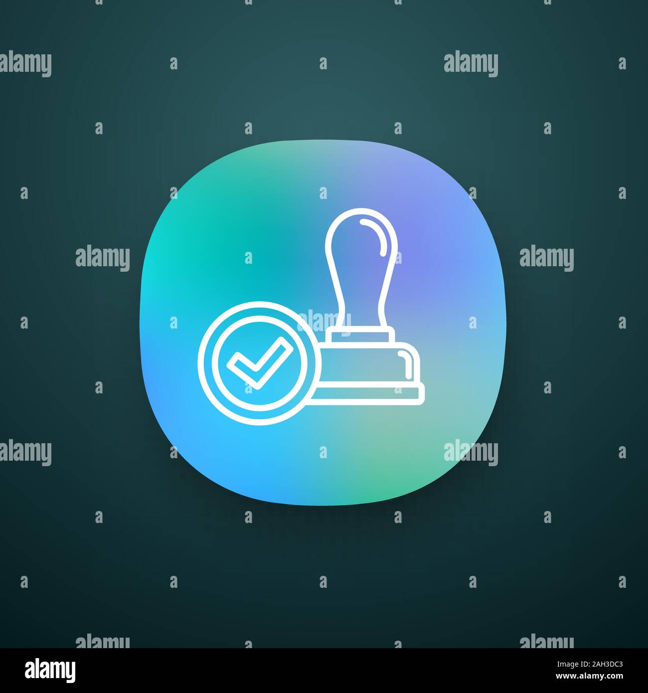 Stamp approved app icon. Stamp of approval. Verification and validation ...