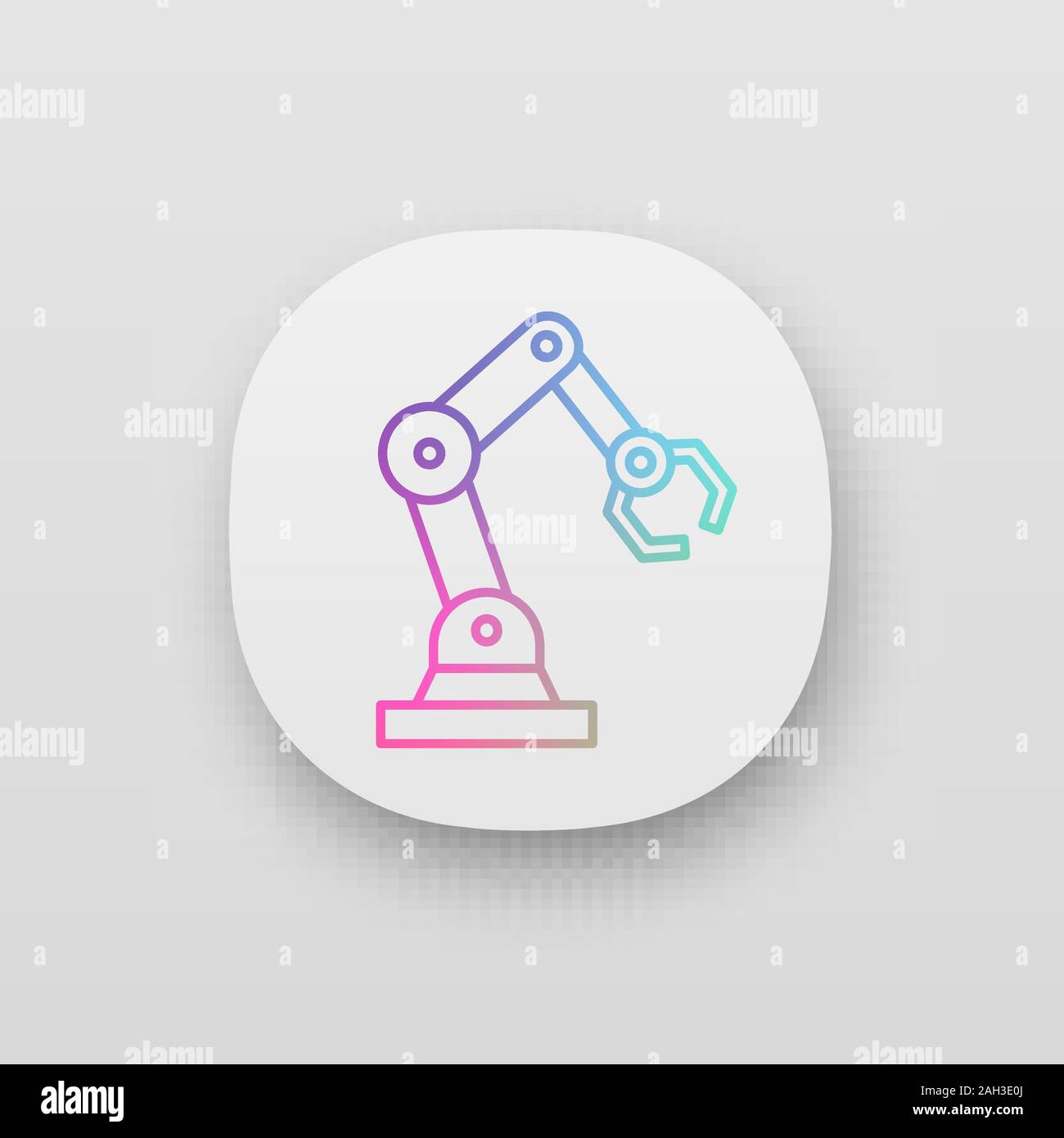 Industrial robotic arm app icon. Robot hand. UI/UX user interface. Web ...